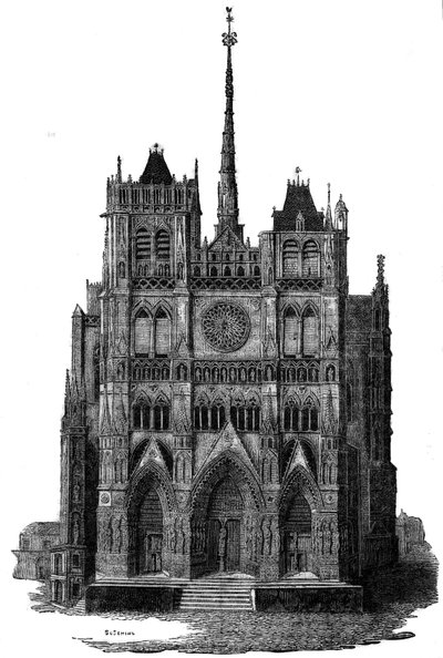 Katedralen i Amiens på 1800-tallet. av Unknown artist