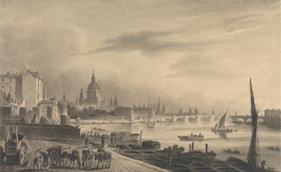 City of London fra Somerset House av Unknown artist