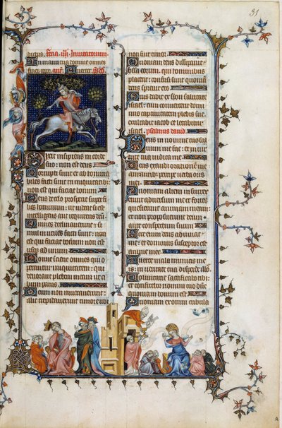 Den danske prelaten og statsmannen Absalon eller Axel (1128-1201), som utslettet Danmark fra pirater, dør hengende fra et tre. Nedenfor, en allegori om galskap, forklarer profeten Daniel drømmen sin til kong Nebukadnesar. Til høyre, scenen for sakramentet  av Unknown artist