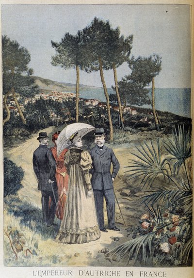 Keiseren av Østerrike i Frankrike (besøk av det keiserlige paret Francis Joseph og Elisabeth av Østerrike (Sissi) på den franske rivieraen) - i Le Petite Journal du 19/03/1894 av Unknown artist