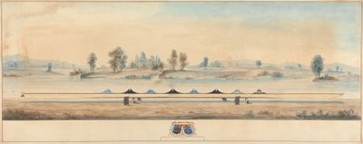 Eton-båten på slepestien til Themsen: Windsor Castle i bakgrunnen av Unknown artist