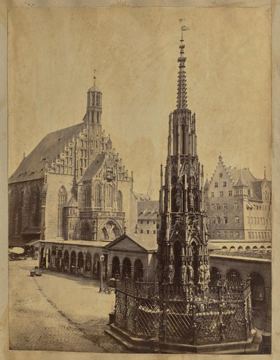 [Frauenkirche og Schöner Brunnen, Nürnberg] av Unknown artist