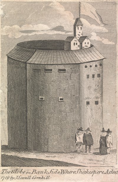 The Globe on Bank Side hvor Shakespeare opptrådte (publisert av J. Serrell); side 10 (bind to) av Unknown artist
