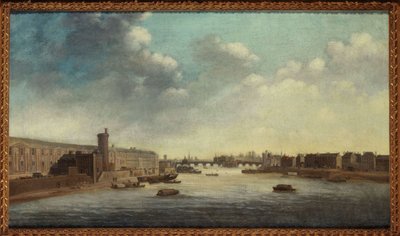Grande Galerie du Louvre, med Porte Neuve, Pont-Neuf, Cité, Tour de Nesle og Quai Malaquais, rundt 1640, mellom 1635 og 1645 (olje på lerret) av Unknown artist