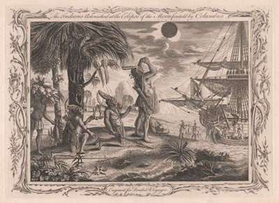 Indianerne overrasket over måneformørkelsen forutsagt av Columbus av Unknown artist