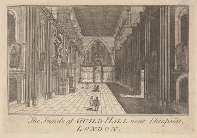 Innsiden av Guild Hall nær Cheapside, London av Unknown artist