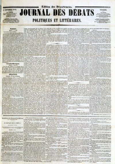 Journal of Debates av 05.09.1845 av Unknown artist