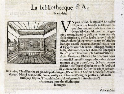 Biblioteket i Alexandria - i "" Universal Cosmography "" av Unknown artist