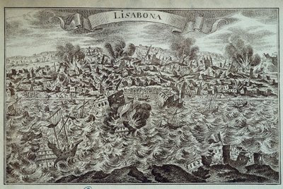 Jordskjelvet i Lisboa i 1755. av Unknown artist