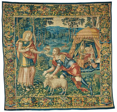 Møtet mellom Jakob og Rebekka, og Isak som velsigner Jakob, fra Jakobs historie av Unknown artist