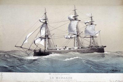 The Monarch, engelsk flåte, ca 1850 av Unknown artist