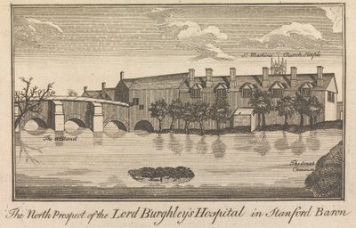 Nordprospektet til Lord Burghley's Hospital i Stanford Baron; side 49 (bind 1) av Unknown artist