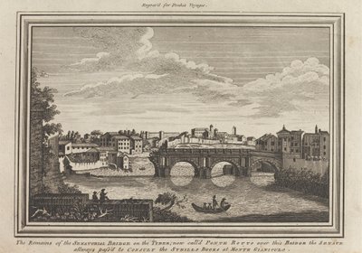 Restene av Senatorbroen på Tyber; nå ringte Ponte Rotto over denne broen Senatet alle måter passerte for å konsultere Sybills Books på Monte Gianiculo av Unknown artist