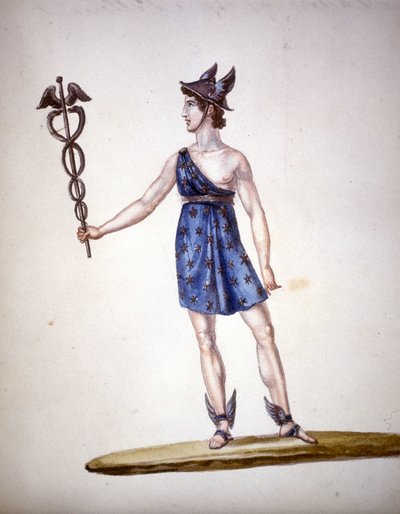 Den romerske guden Merkur eller Hermes blant grekerne. av Unknown artist