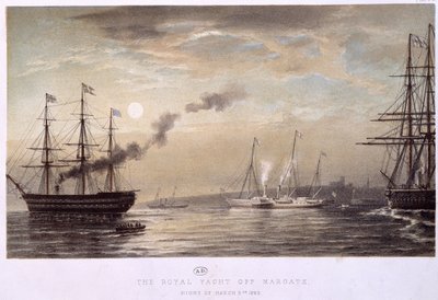 The Royal Yacht off Margate: Royal Yacht of England, en natt i mars 1863. av Unknown artist