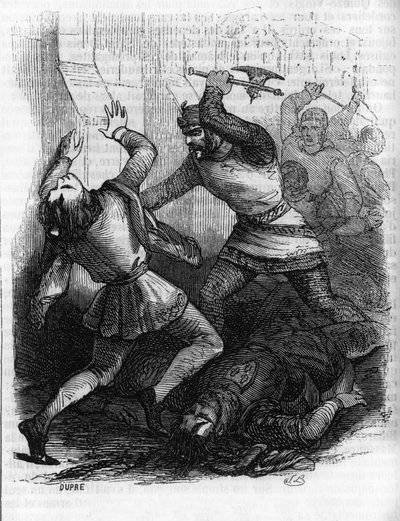 The “Sicilian Vepers” (Vespri Siciliani) popular revolt of the island of Sicily against the feodal domination of the French king Charles of Anjou, which occurred in Palermo and Corleone, March 31 av Unknown artist