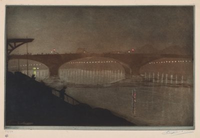 Solferino-broen: nattlig effekt av Unknown artist