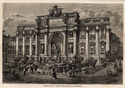 Trevifontenen i Roma, ferdigstilt i 1762, er et eksempel på videreføringen av barokkstilen på 1700-tallet i Italia, basert på Palazzo Poli, dette monumentale verket i form av en triumfbue knuser det lille torget det er på. plassert. av Unknown artist