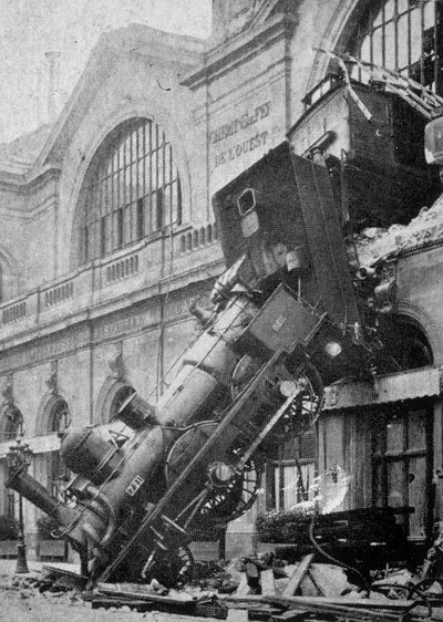 Ulykken ved Montparnasse stasjon i Paris 25. oktober av Unknown artist