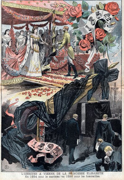 Ankomsten til Wien av Elisabeth de Wittelsbach av Unknown artist