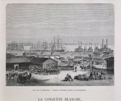 Bredden av Mississippi - i “” Le tour du monde””, 2. sem. 1876 av Unknown artist