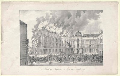 Brannen på Josefsplassen til Wien av Unknown artist