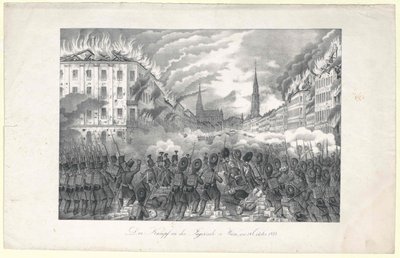Kampene i Jägerzeile til Wien av Unknown artist