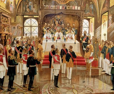 Kroningen av Ysar Nicholas II (1868-1918) i Moskva, Russland av Unknown artist