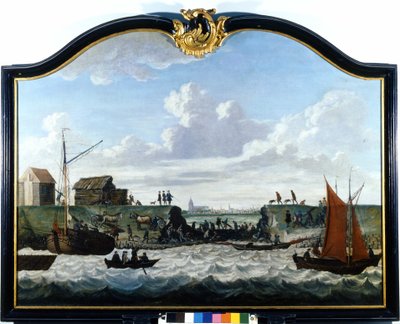 Dammen til Zierikzee. Anonymt maleri fra 1700-tallet. Zierikzee Wastenday Siloten, Duiveland av Unknown artist
