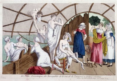 Det utroliges økonomiske bad (15 cent), rue de la tannerie, tidlig på 1800-tallet, Carnavalet. av Unknown artist