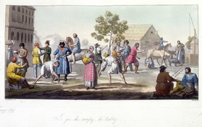 Spillet svayky og babky, Russland. av Unknown artist