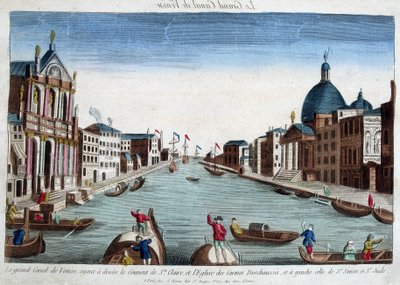 Den store kanalen i Venezia. Til høyre: klosteret Santa Claire og kirken Carmes Deshaussés. Til venstre: St. Simon og St. Judas kirke. av Unknown artist
