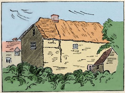 Hjemmet til Francis Drake (1540-1596), britisk oppdagelsesreisende og privatmann i Crowndale nær Tavistock. Den ble ødelagt på 1800-tallet. av Unknown artist