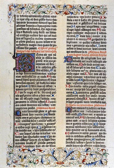 Den latinske bibelen av Gutenberg med 42 linjer - 1455. av Unknown artist