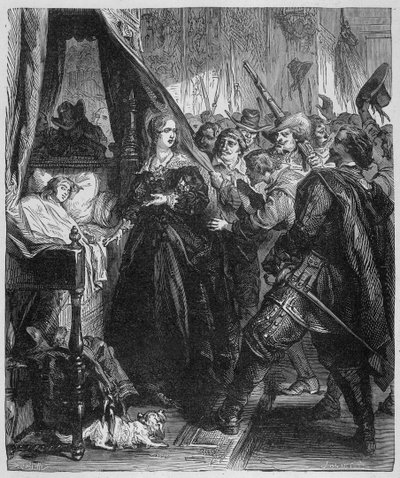 Folket (fronde) dro til det kongelige slott og ba om å få se den unge Alite-kongen (Louis XIV og Anne av Østerrike) av Unknown artist