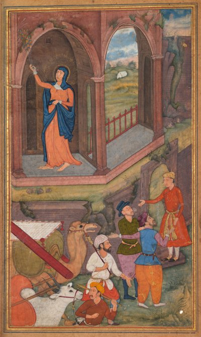 Stedet for Jesu fødsel, fra et hellighetsspeil (Mir’at al-quds) av far Jerome Xavier av Unknown artist