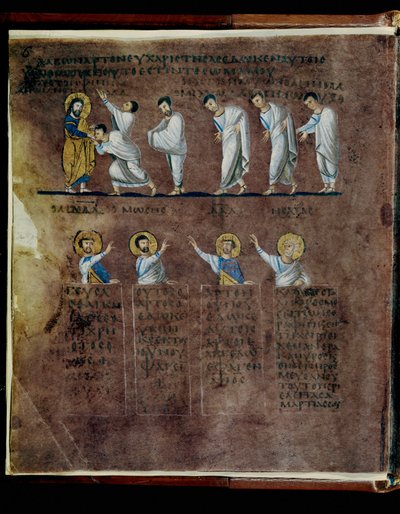 Den lilla Codex Rossanensis, 6. århundre (manuskript) av Unknown artist