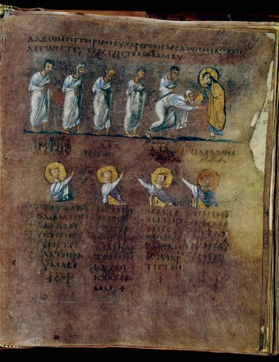Den lilla Codex Rossanensis, 6. århundre (manuskript) av Unknown artist