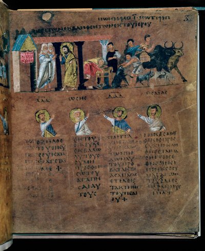 Den lilla Codex Rossanensis, 6. århundre (manuskript) av Unknown artist