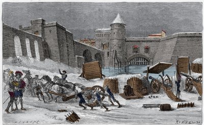 Setet til Metz av Charles V i 1552 i "" Les sieges celebres"" gravering av Gilbert. av Unknown artist