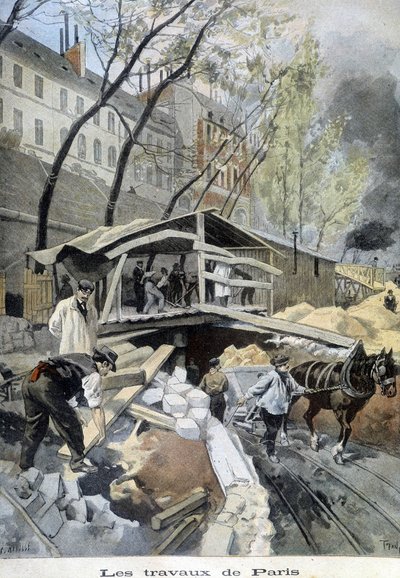 Verkene til metroen i Paris - i "" Le Petite Journal", mai 1899 av Unknown artist