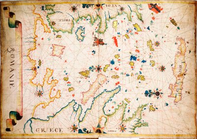 Denne typen tidlig vellumsjøkart oppsto i Middelhavet på 1200-tallet, ca. 1610 (manuskript) av Unknown artist