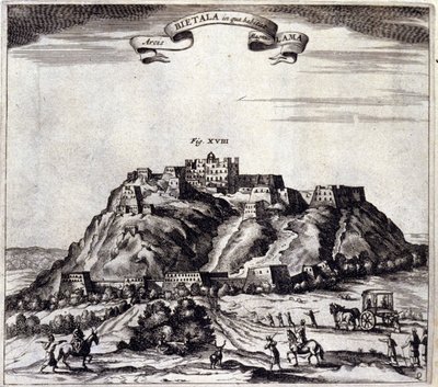 Tibet. Utsikt over Pothala, palasset eller Dalai Lama i Lhasa. "De China Monumenta" av Athanasius Kircher (1601 - 1680), jesuitt, orientalist og tysk lærd, Amsterdam 1667. av Unknown artist