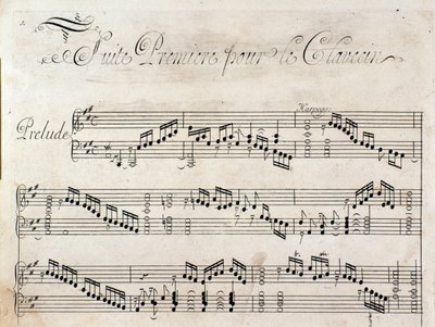 Tittelside med partitur til Suite med instrumentalstykker av GF Handel av Unknown artist