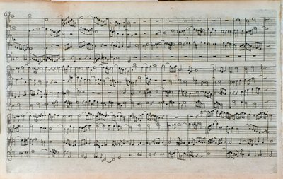 Tittelside med partituret til The Art of the Fugue, den siste og ufullstendige fugaen, av Johann Sebastian Bach av Unknown artist
