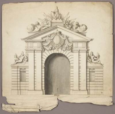 Triumfbuen med Ordenen av det gylne skinn i midten av Unknown artist