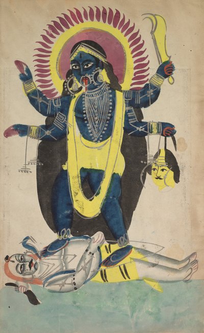To aspekter ved Kali: Kali danser på Shiva av Unknown artist