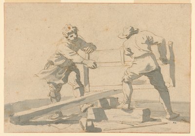 To menn som sager en planke av Unknown artist