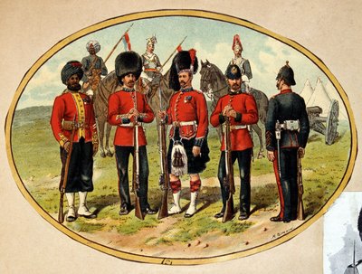 Typer av den britiske hæren, ca. 1890 av Unknown artist
