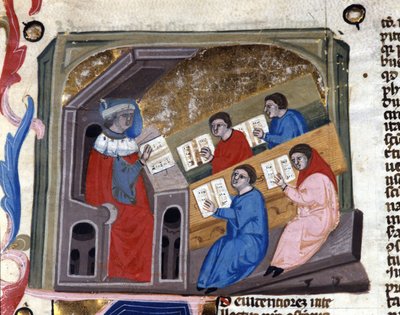 Universitet. 1300-talls manuskript. Braidense nasjonalbibliotek. Milan av Unknown artist
